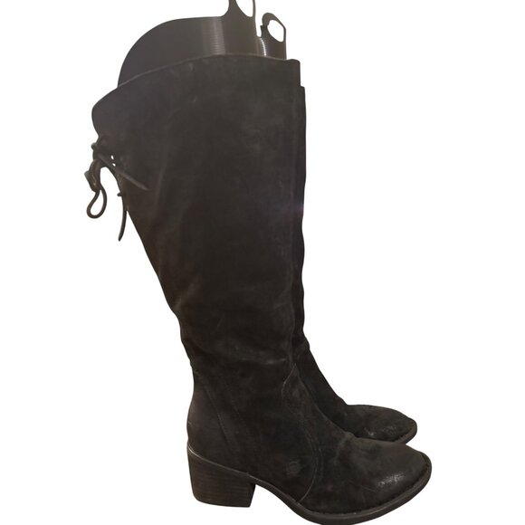 Born Womens Felicia Black Leather Knee-High Boots Wide Calf Size 7M - Picture 12 of 13